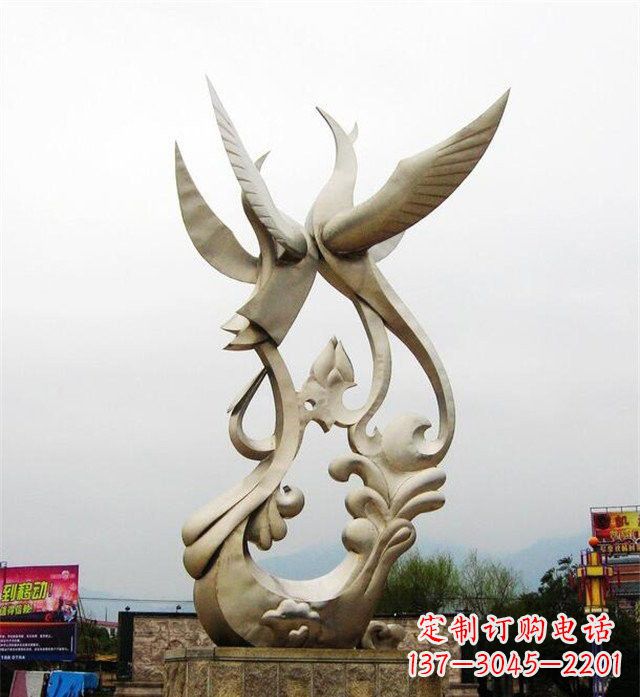 南阳不锈钢凤凰雕塑传承古代美学
