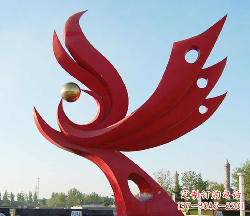 南阳不锈钢凤凰雕塑——传承千百年传统文化