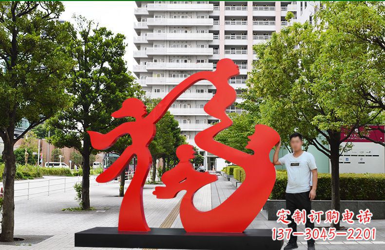南阳不锈钢福字雕塑传递美好祝福