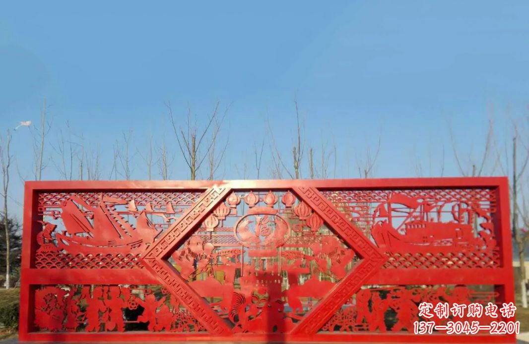 南阳不锈钢福字雕塑——点亮广场景观