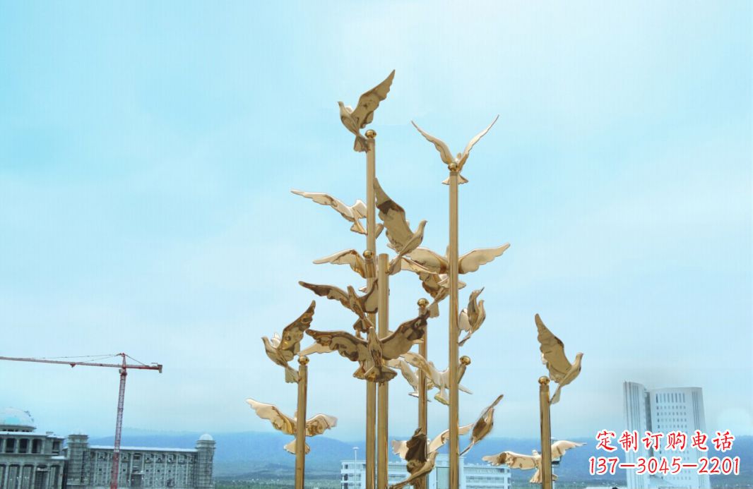 南阳不锈钢鸽子广场景观雕塑