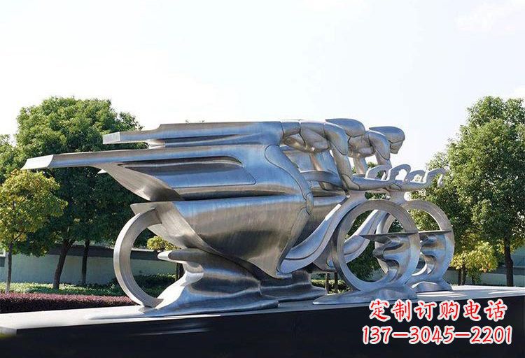 南阳不锈钢自行车雕塑——精美绝伦