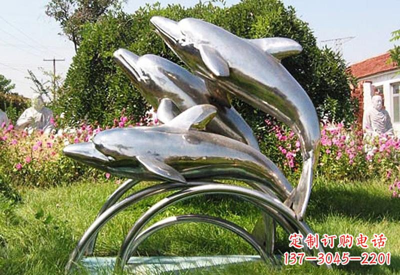 南阳不锈钢海豚雕塑——点亮公园的精灵