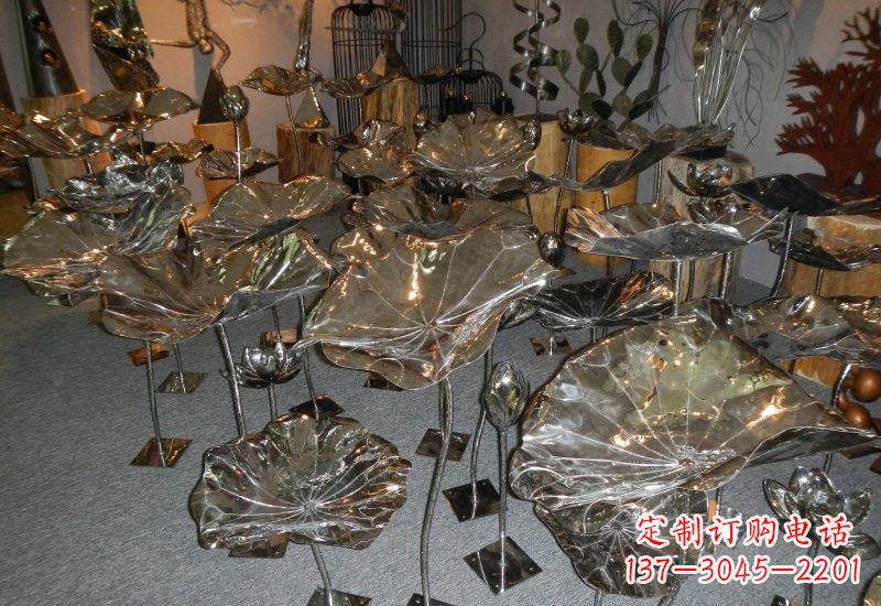 南阳不锈钢荷叶雕塑——缔造美丽公园