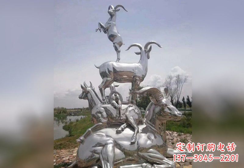 南阳不锈钢羊雕塑精美绝伦