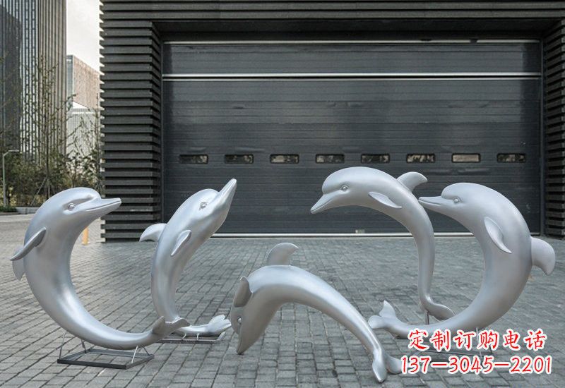 南阳不锈钢公园海豚雕塑