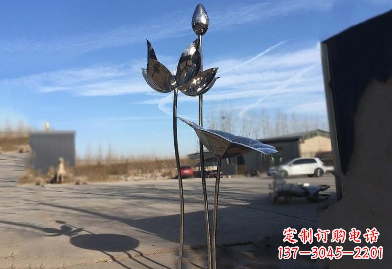 南阳不锈钢荷花雕塑精美的艺术瑰宝