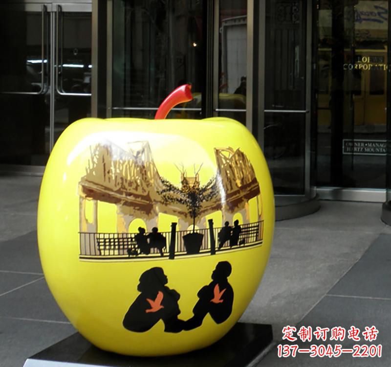 南阳不锈钢苹果雕塑——一座精美的公园景观