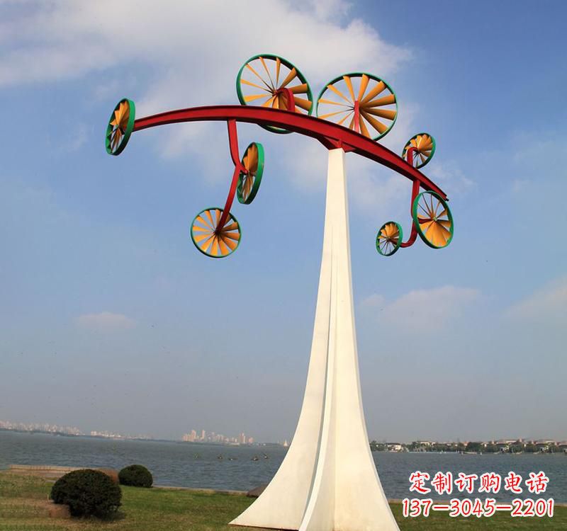 南阳不锈钢风车雕塑缔造美丽公园