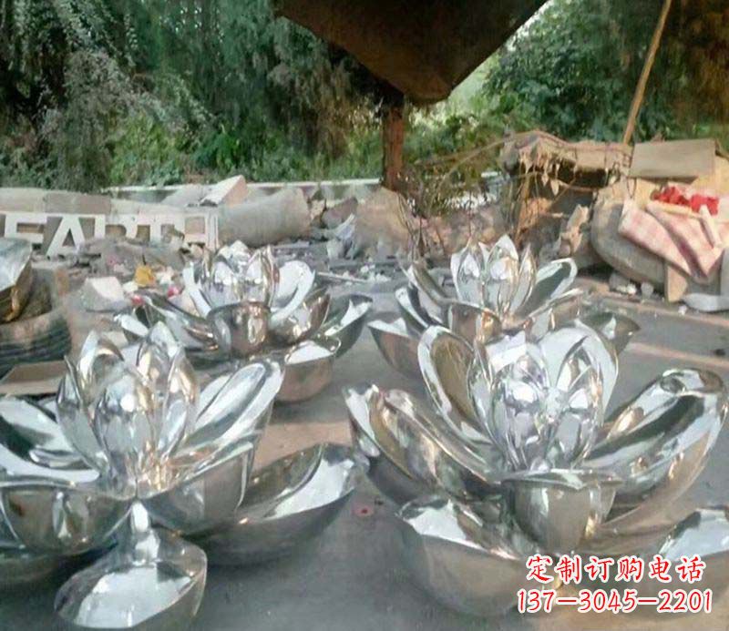 南阳不锈钢公园镜面荷花雕塑