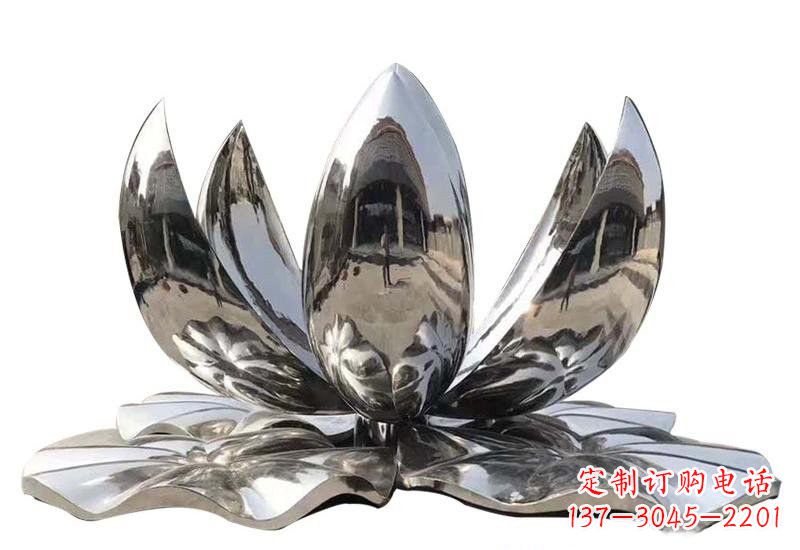 南阳不锈钢公园镜面莲花雕塑光彩夺目