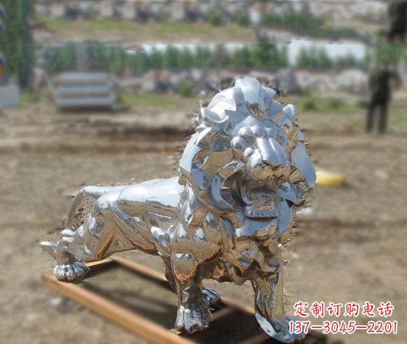 南阳不锈钢雕刻的狮子