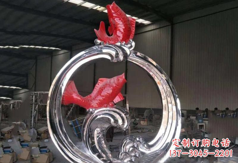 南阳不锈钢跃龙门雕塑——浪漫传奇的见证