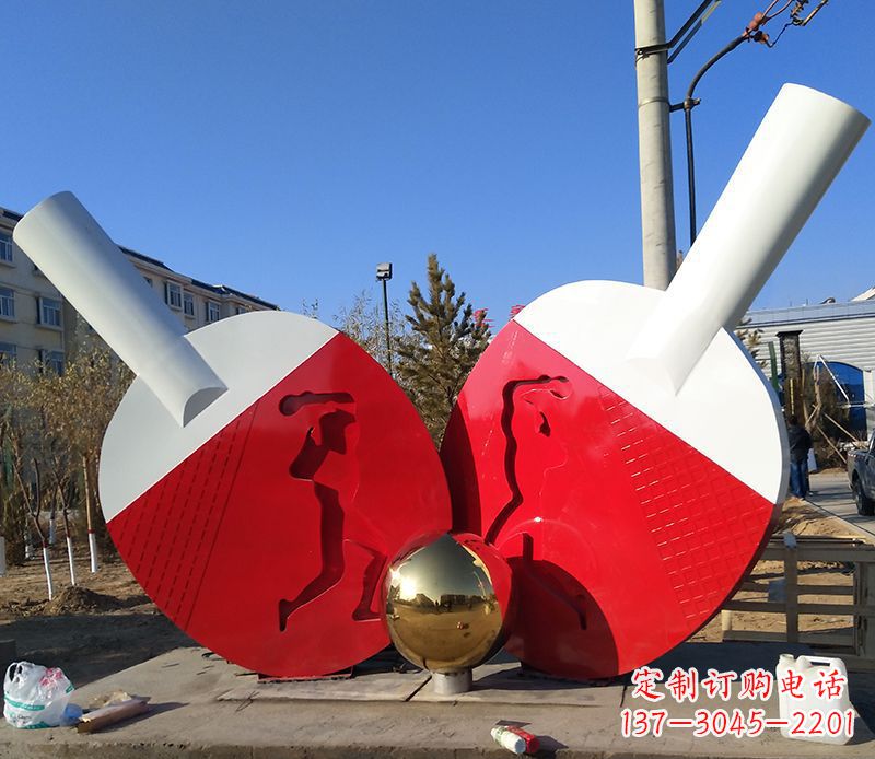 南阳不锈钢乒乓球雕塑——精致的艺术作品