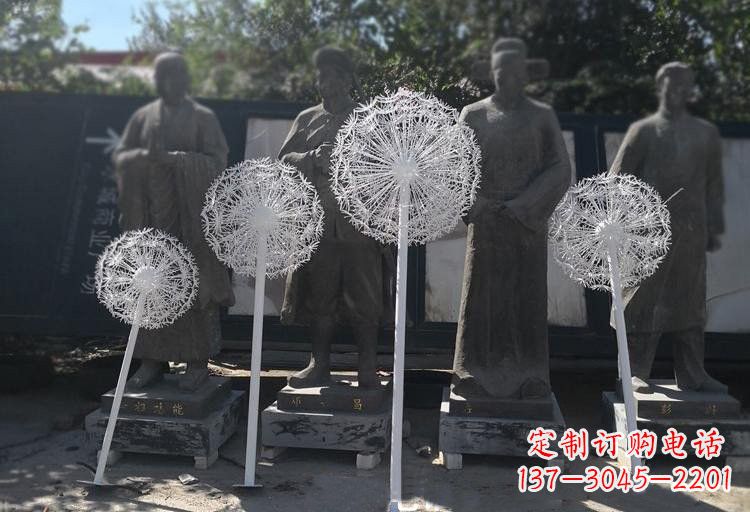 南阳不锈钢蒲公英喷泉雕塑