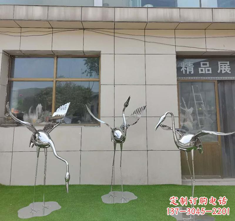 南阳不锈钢仙鹤雕塑传承传统文化