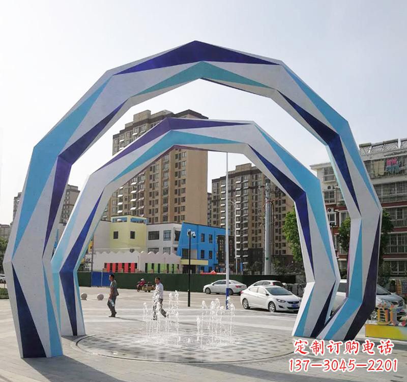 南阳不锈钢拱门创意雕塑