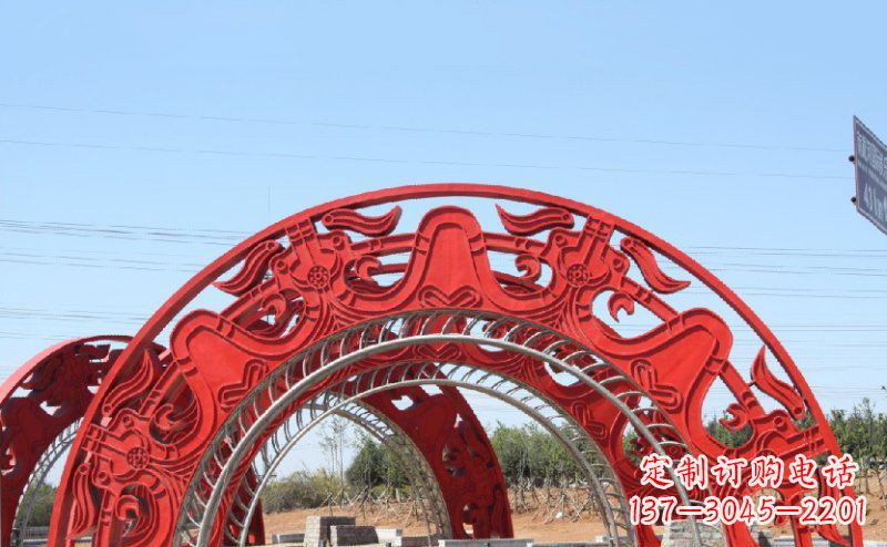 南阳不锈钢拱门雕塑 (2)