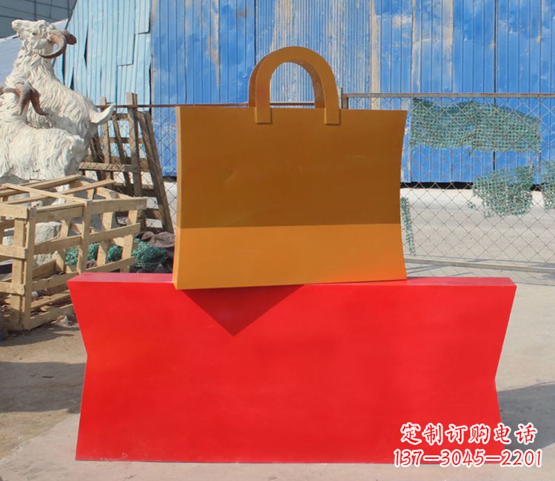 南阳不锈钢购物袋雕塑 (2)
