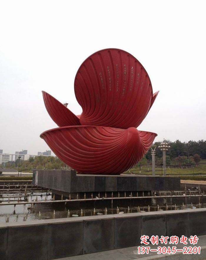 南阳不锈钢贝壳喷泉雕塑——海洋之美无限