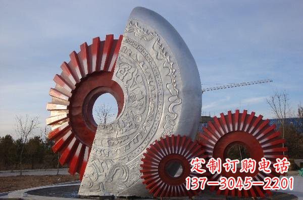 南阳不锈钢齿轮雕塑精致而精美