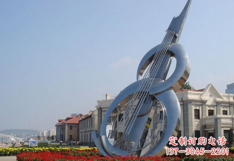 南阳不锈钢广场抽象大提琴 雕塑