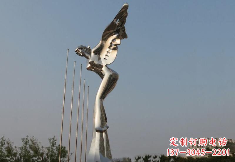南阳不锈钢天使雕塑精美而优雅
