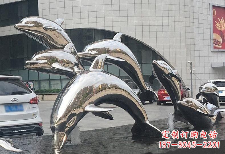南阳不锈钢海豚雕塑——精美绝伦