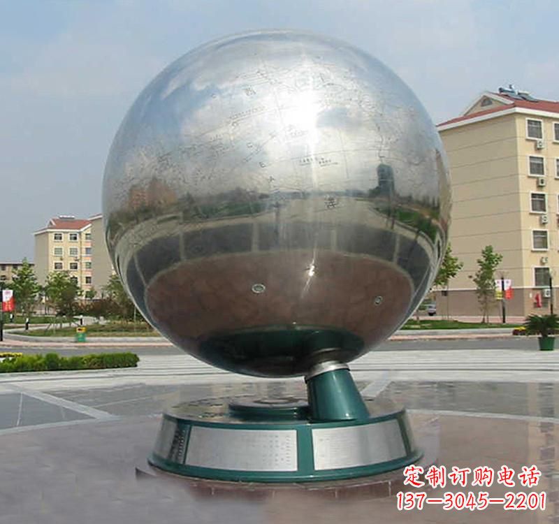 南阳不锈钢地球雕塑现代艺术的精美结合