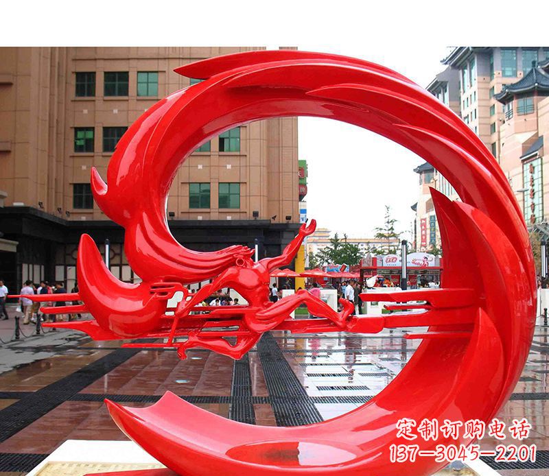 南阳精美的不锈钢圆环雕塑