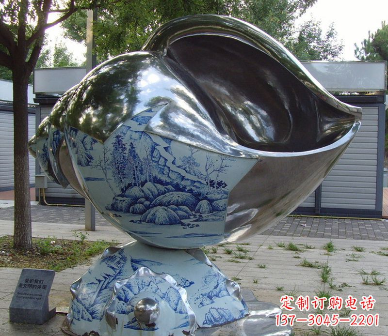 南阳不锈钢海螺雕塑精致美观的艺术品