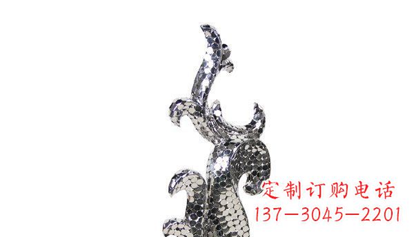 南阳不锈钢海豚抽象雕塑精致的海洋之美