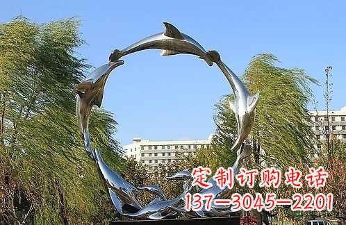 南阳不锈钢海豚雕塑美的化身
