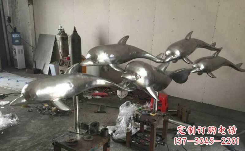 南阳不锈钢海豚雕塑