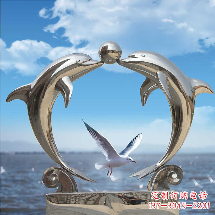 南阳不锈钢海豚雕塑精美的海洋之美