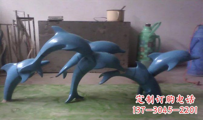 南阳不锈钢海豚雕塑精致的艺术品