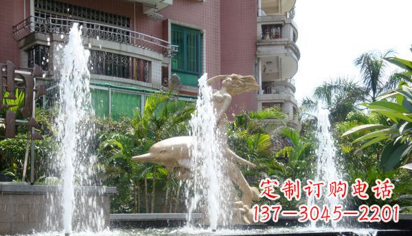 南阳不锈钢海豚喷泉雕塑精美的海洋艺术