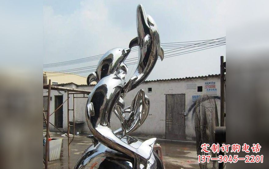 南阳海豚之美——不锈钢海豚雕塑