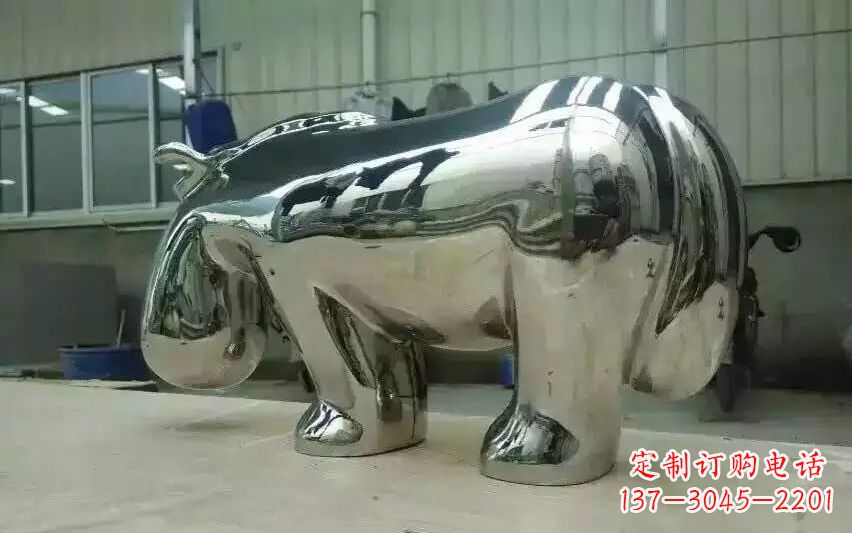 南阳不锈钢河马雕塑美观耐用的艺术品