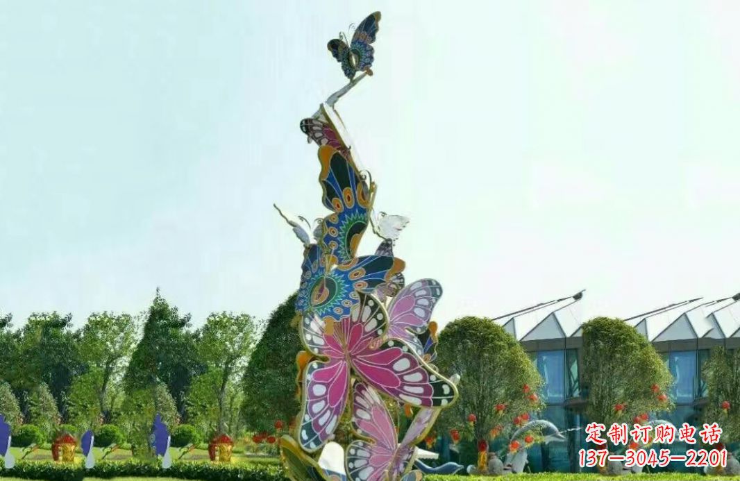 南阳不锈钢花蝴蝶景观雕塑