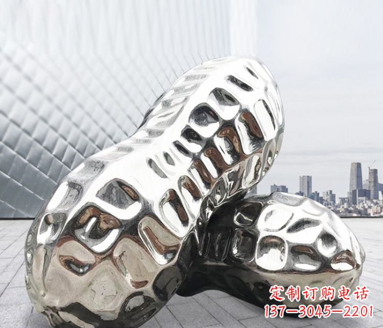 南阳精美不锈钢花生雕塑