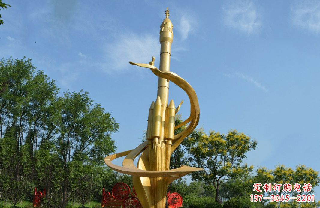 南阳不锈钢火箭广场景观雕塑