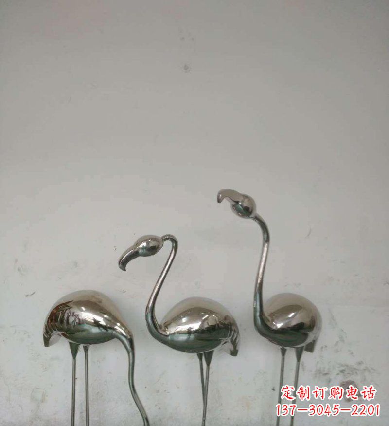 南阳不锈钢火烈鸟公园动物雕塑