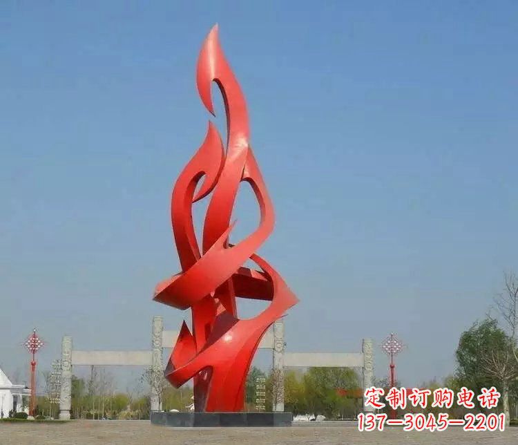 南阳不锈钢火苗广场景观雕塑