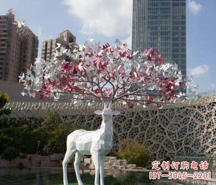 南阳不锈钢梅花鹿雕塑艺术的精美结晶