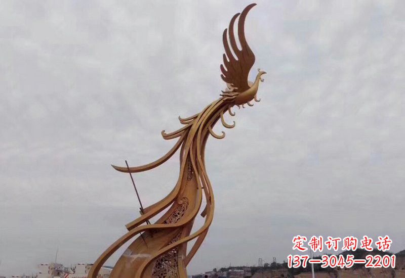 南阳不锈钢凤凰雕塑精致美观