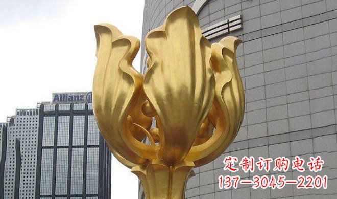 南阳不锈钢紫荆花雕塑传承中国文化