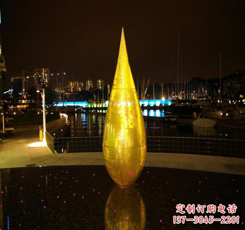 南阳不锈钢水滴雕塑给环境带来美丽