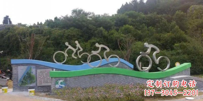 南阳不锈钢自行车雕塑——给景区增添一抹绚烂
