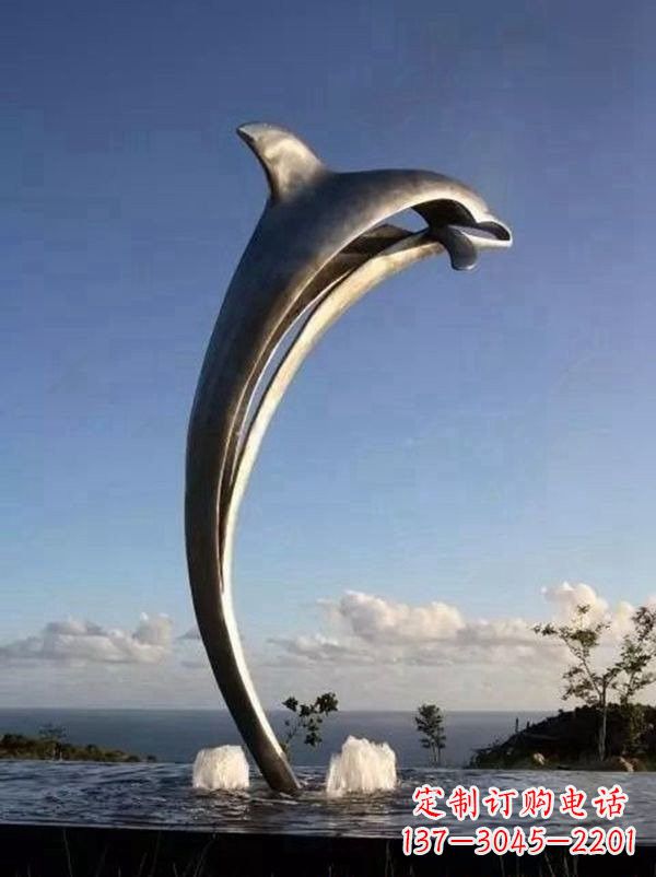 南阳不锈钢景区大型抽象海豚雕塑